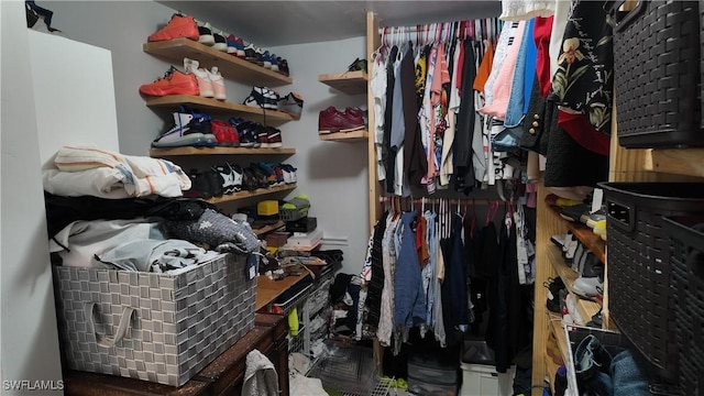 view of walk in closet