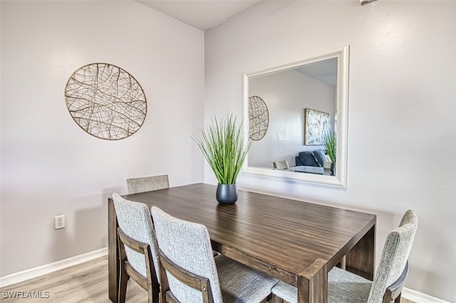 dining area featuring light hardwood / wood-style floors