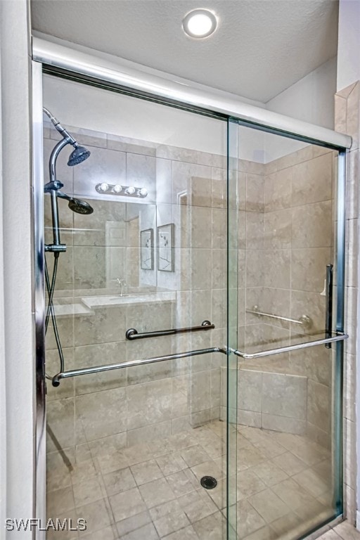 bathroom featuring walk in shower