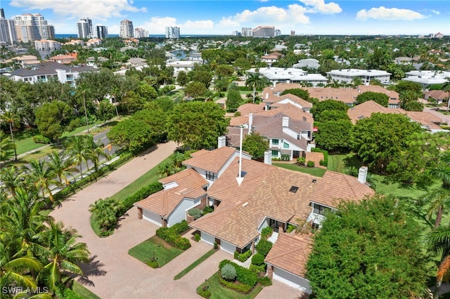 bird's eye view featuring a view of city