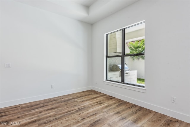 empty room featuring wood-type flooring