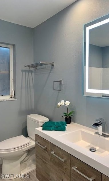 bathroom with vanity and toilet