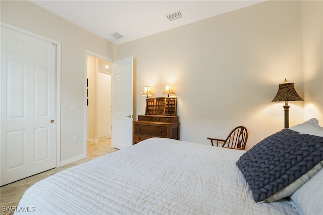 view of tiled bedroom