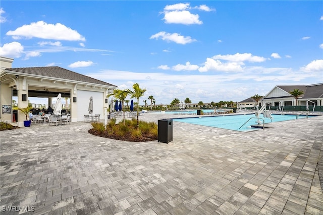 view of pool with a patio