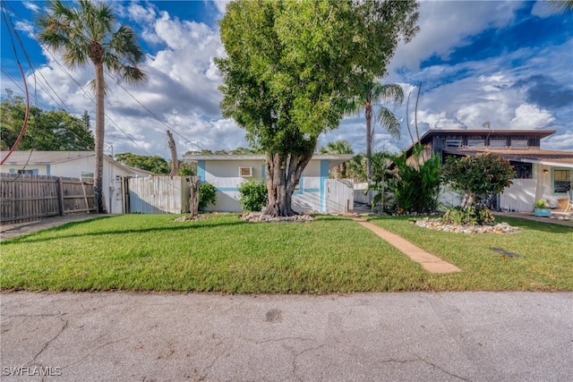 view of front of home with a front yard