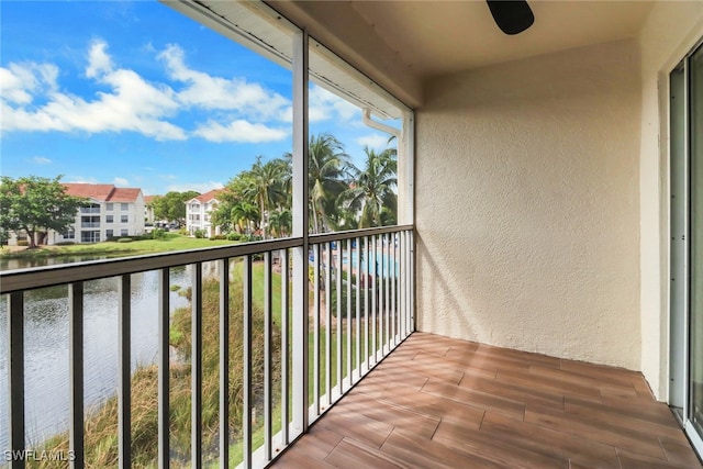 balcony with a water view