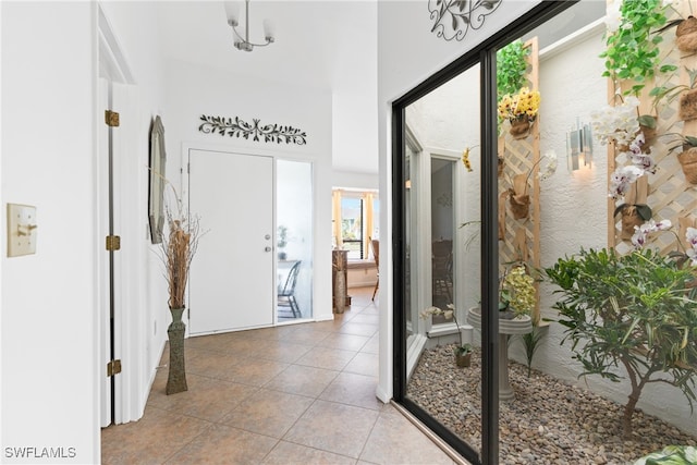 view of tiled foyer