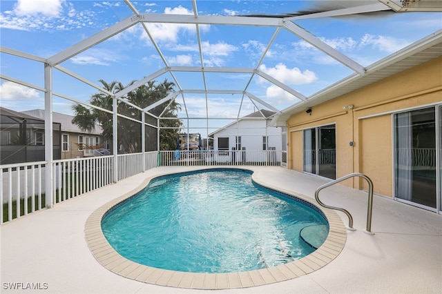 17585 Blackfriar Dr, Fort Myers, FL 33908 - view of pool with a patio and glass enclosure