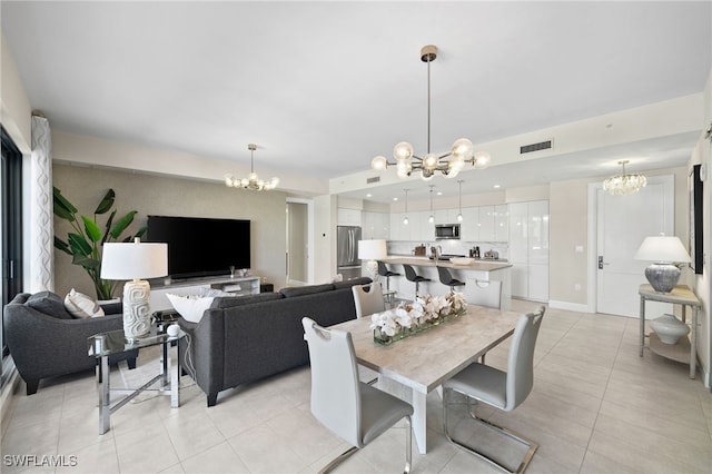 view of tiled dining space