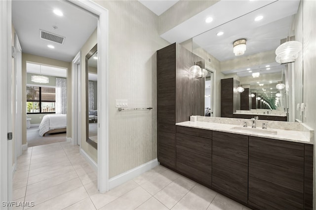 bathroom featuring vanity and tile patterned floors