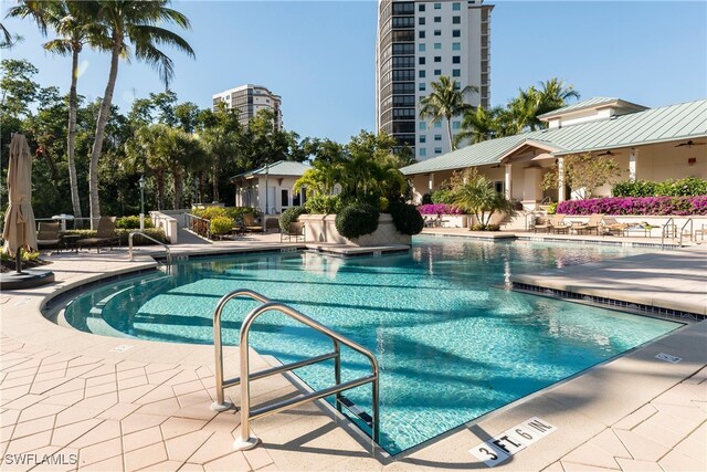 view of pool with a patio area