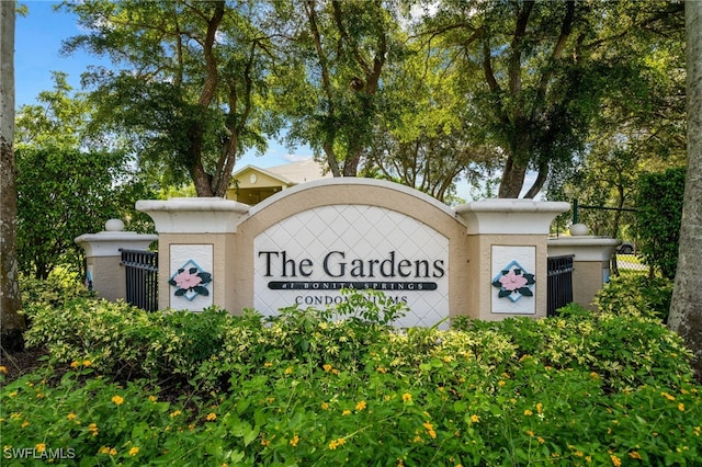 view of community sign