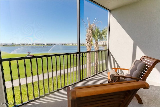 balcony with a water view