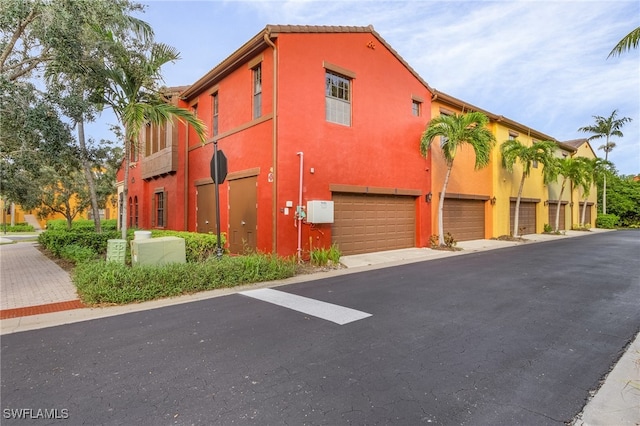 view of property with a garage