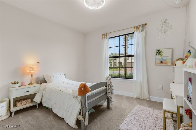 bedroom featuring carpet flooring