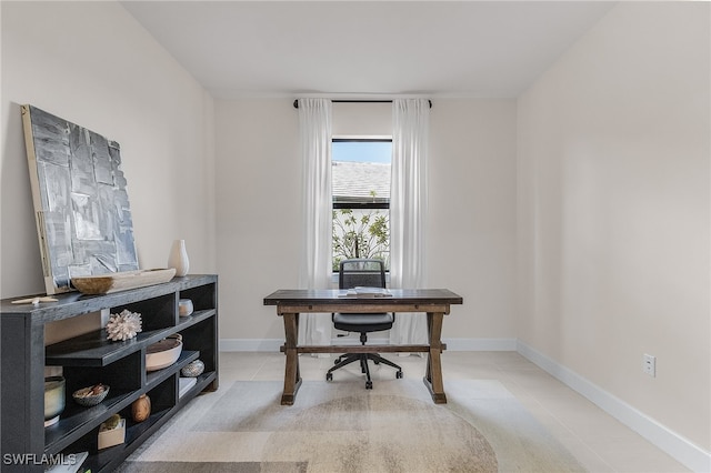 office featuring light tile patterned floors