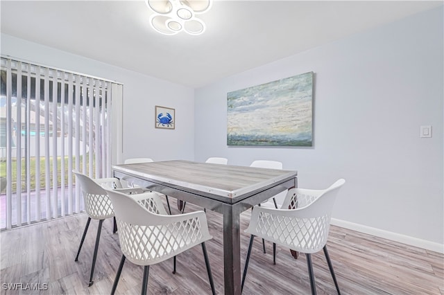 dining area featuring light hardwood / wood-style flooring