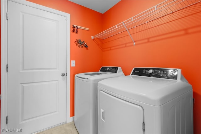 laundry area featuring washer and dryer