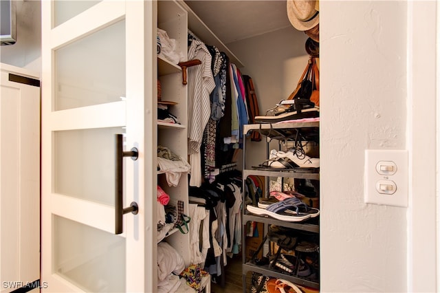 view of walk in closet