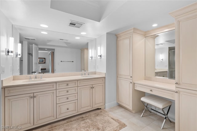 bathroom featuring vanity and tile patterned floors