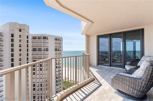 balcony with a water view