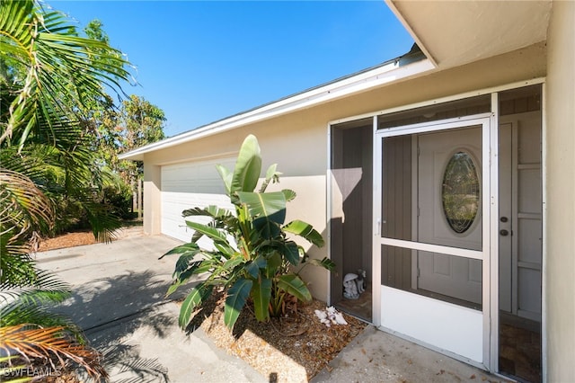 entrance to property with a garage