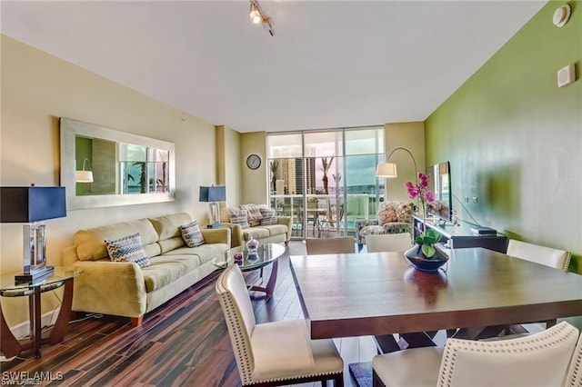 dining room featuring hardwood / wood-style floors and plenty of natural light