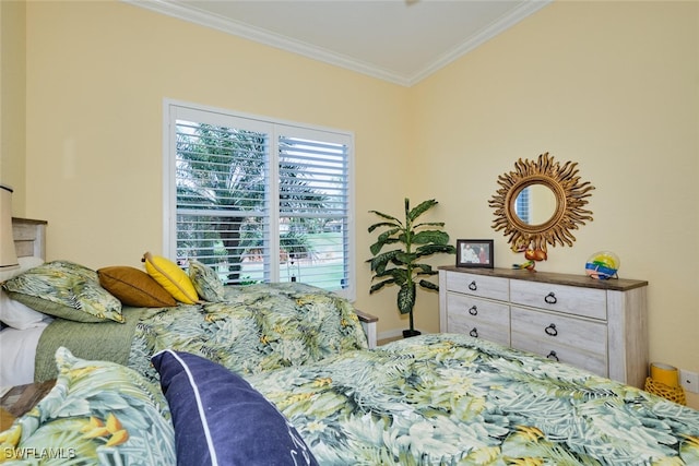 bedroom featuring ornamental molding