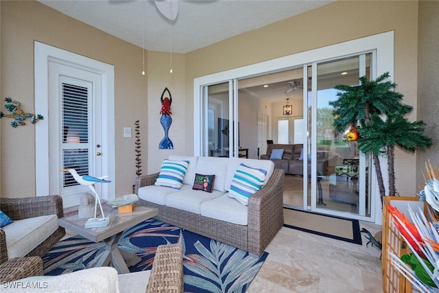 view of patio featuring an outdoor living space