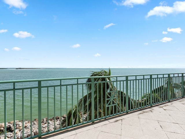 balcony with a water view