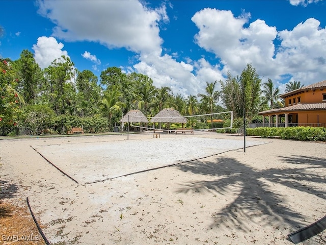 view of home's community with volleyball court