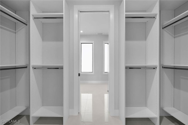 view of walk in closet