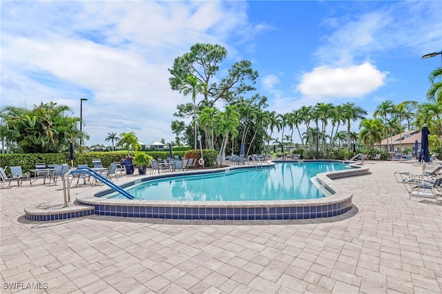 view of pool with a patio