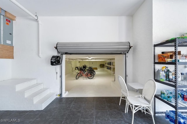 garage with electric panel