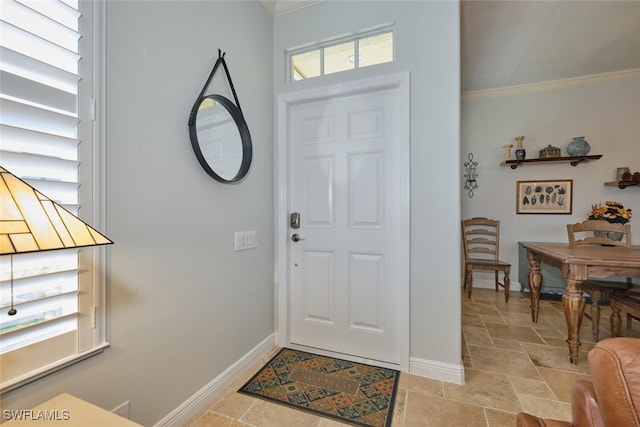 foyer with ornamental molding