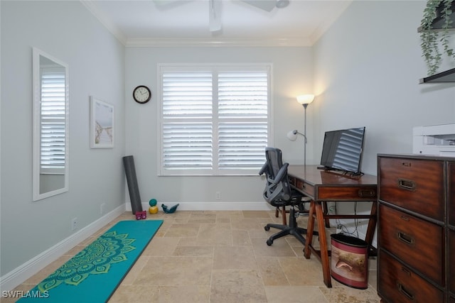 office with ornamental molding