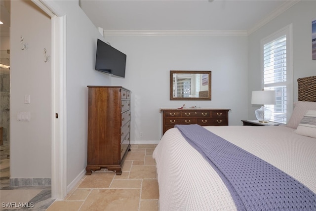 bedroom featuring ornamental molding