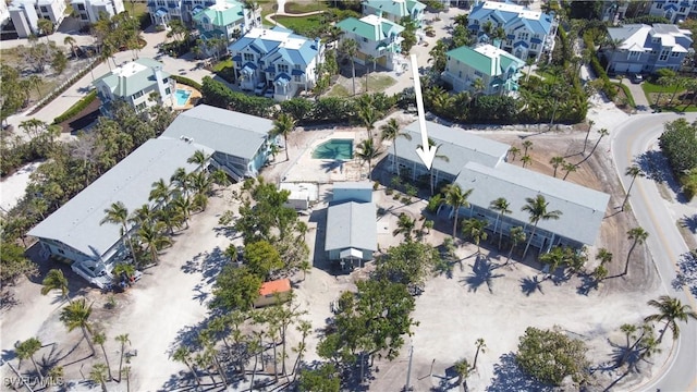 aerial view with a residential view