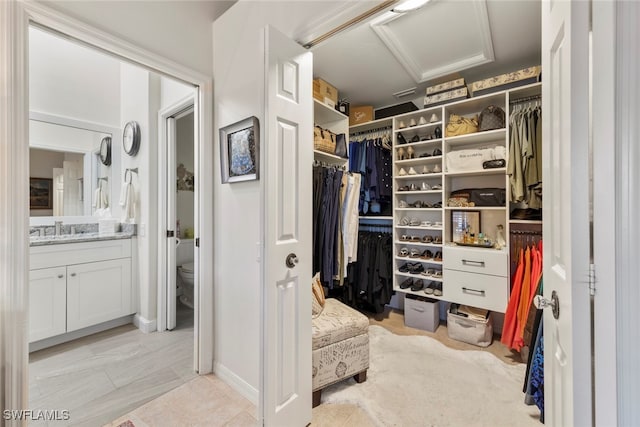 walk in closet with sink