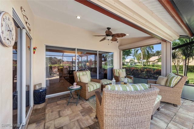 view of patio / terrace with ceiling fan