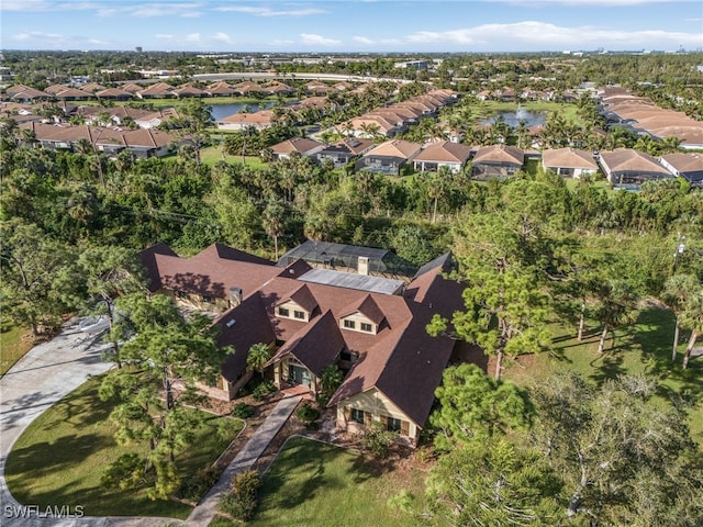 aerial view with a residential view