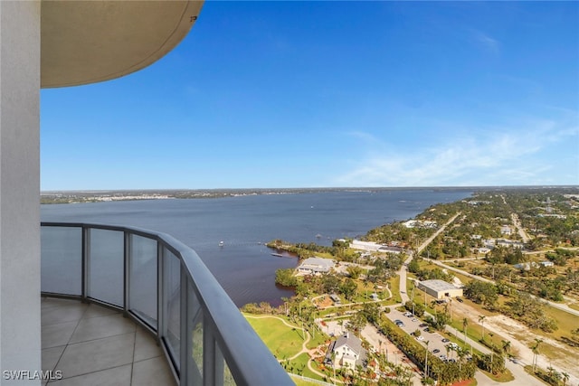 balcony with a water view