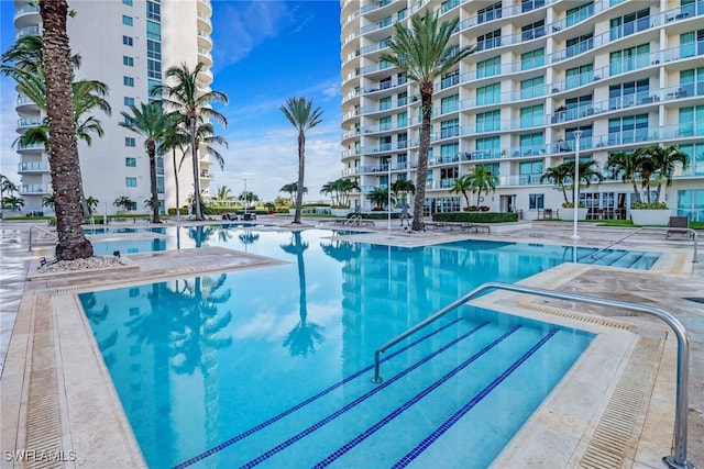 view of pool featuring a patio area