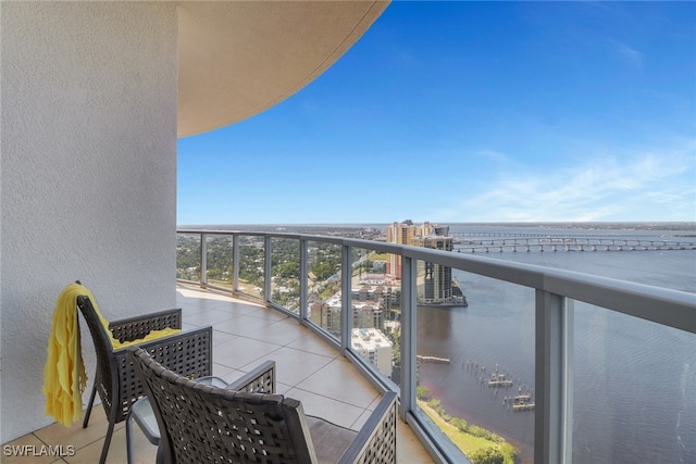 balcony with a water view