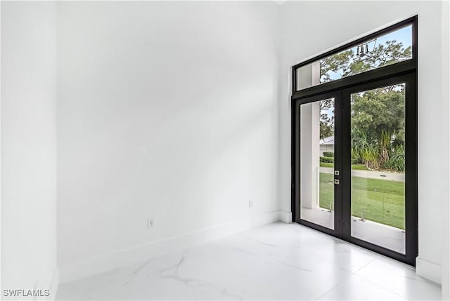 doorway featuring french doors