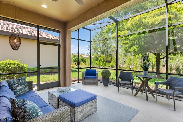 view of sunroom