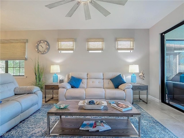 16665 Rolling Rock Blvd, Alva, FL 33920 - living area with a ceiling fan and baseboards