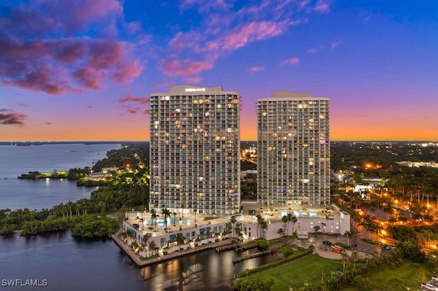 view of city featuring a water view