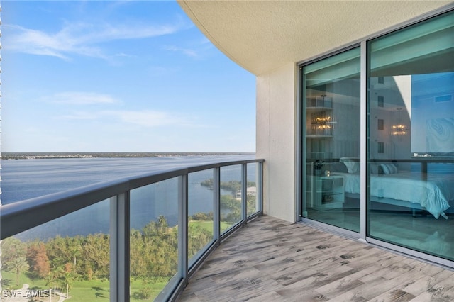 balcony with a water view