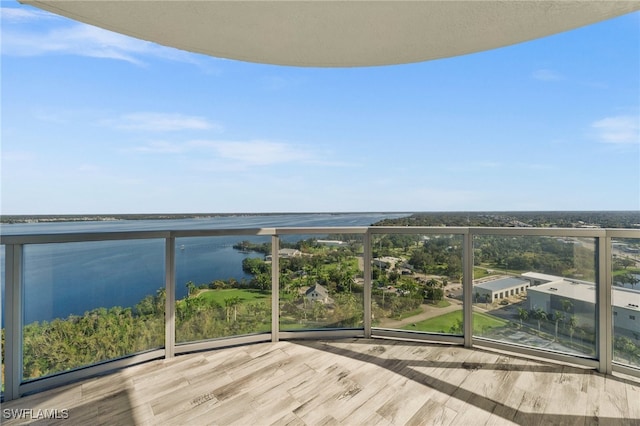 balcony with a water view